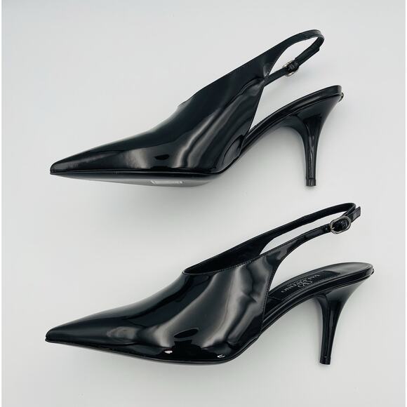 Valentino Garavani Black Patent Leather Slingback Pump Heels Size 38 US 8 - Picture 6 of 8